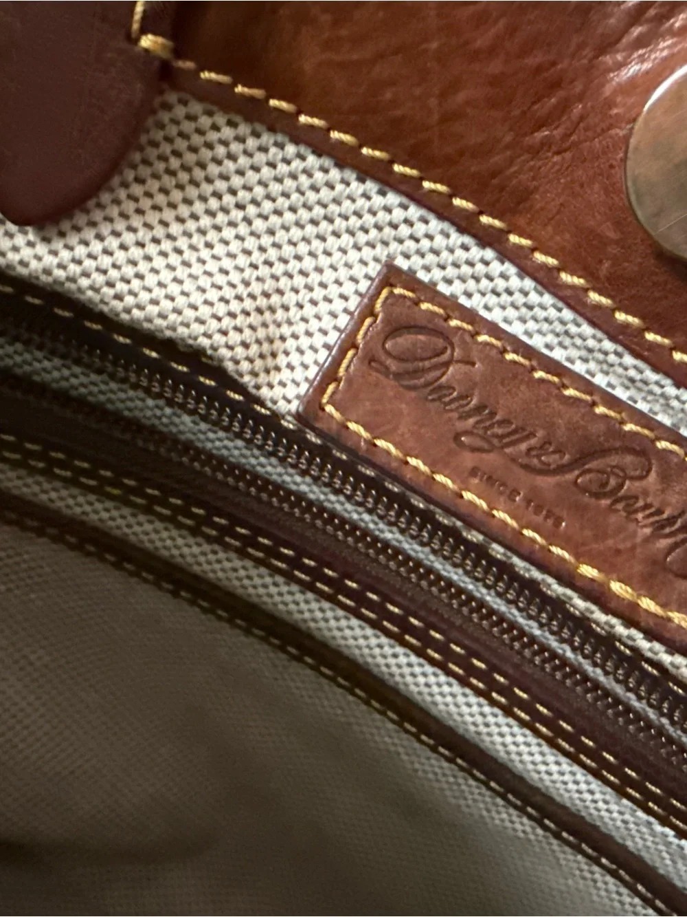 Dooney & Bourke Brown Florentine Large Zip Barlow